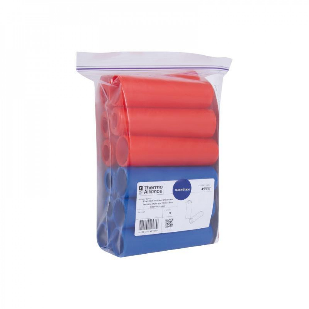 Комплект захисних втулок Thermo Alliance Standart на теплоізоляцію для труби 16 мм (червона/синя, 12 шт) + наліпки SD00055661