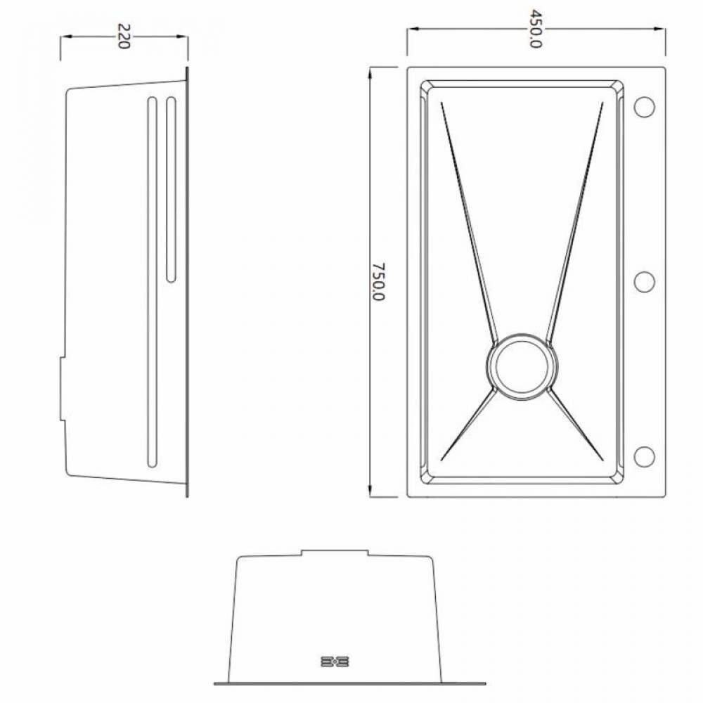 Lidz Handmade H7545B Мийка для кухні інтегрована Decor Black PVD Honeycomb 3,0/1,0 мм LDH7545BDECPVD48373 SD00054497