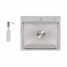 Мийка для кухні інтегрована Lidz Handmade H5045 (LDH5045BRU35383) Brushed Steel 3,0/1,0 мм