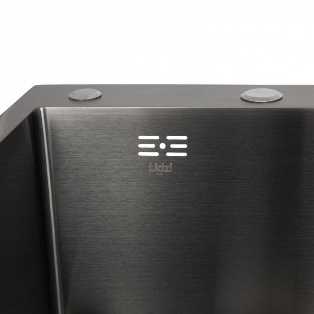 Мийка для кухні інтегрована Lidz Handmade H7849BR крило праворуч (LDH7849BRPVD43625) Brushed Black PVD 3,0/1,0 мм SD00049749