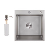 Мийка для кухні інтегрована Lidz Handmade H5050G (LDH5050GPVD43620) Brushed Grey PVD 3,0/1,0 мм