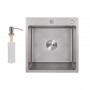 Мийка для кухні інтегрована Lidz Handmade H5050G (LDH5050GPVD43620) Brushed Grey PVD 3,0/1,0 мм SD00049744
