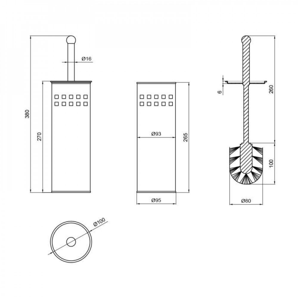 Йоржик підлоговий Lidz Oreo 0501 (метал) LDORE0501CRM22257 Chrome SD00028354