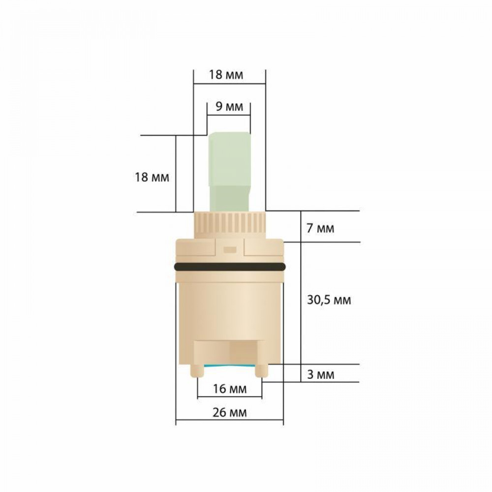 Картридж Lidz (26х26х58,5) для змішувача Orion 001F, 001AF, 001FH LD262658548577 SD00054701