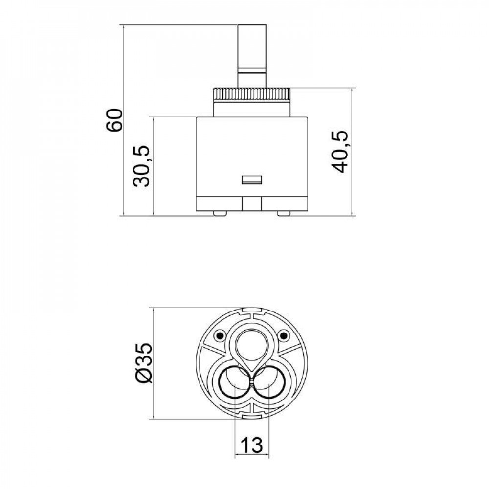 Картридж для змішувача Qtap Spojeni 35 мм QT35MMECO SD00031694