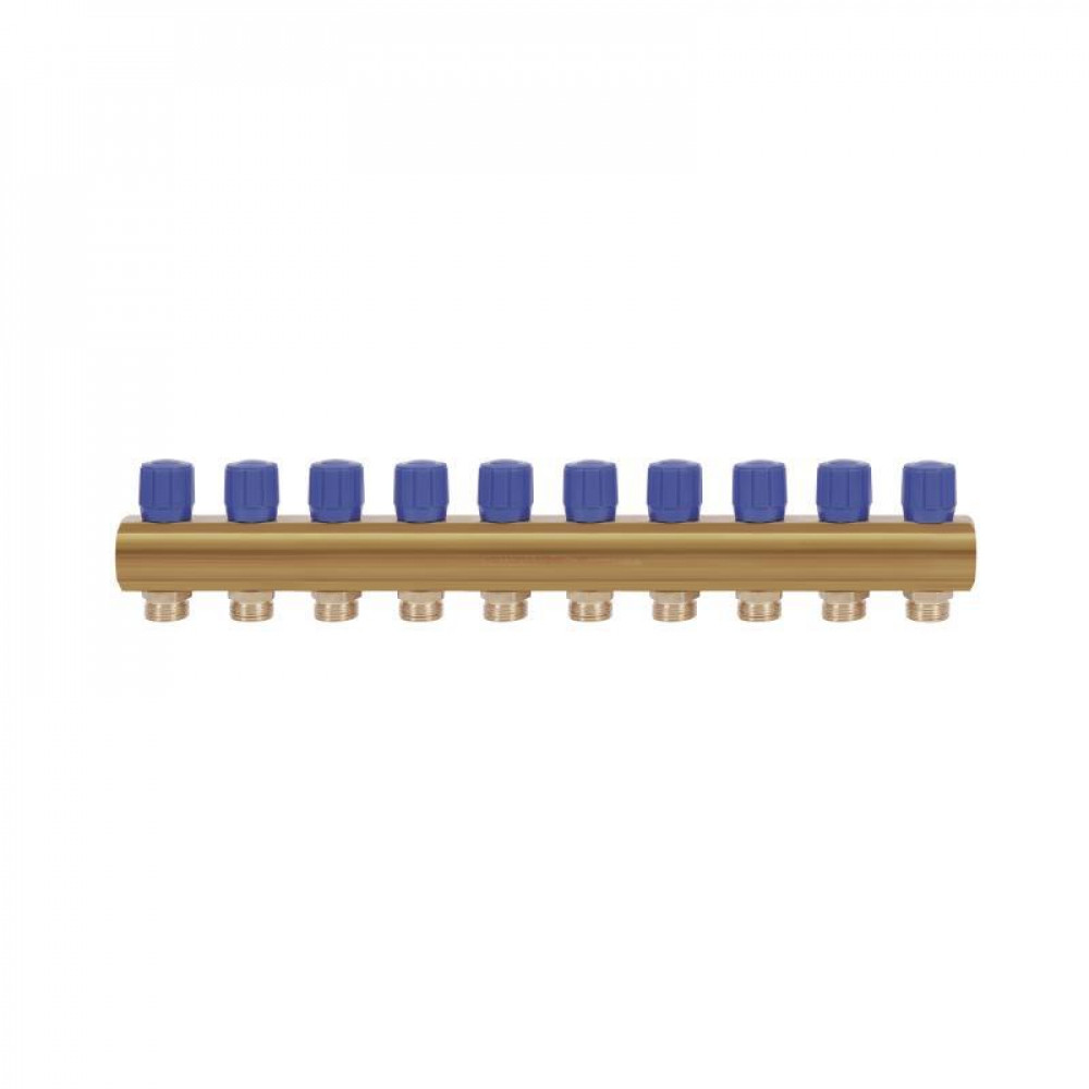 Колектор Icma з регулювальними вентилями 1" 10 виходів №1105 (Blue) SD00049613