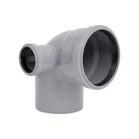 Коліно каналізаційне з відводом TA Sewage 50х110х110, 90° (в ліво)
