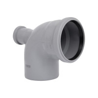 Колено канализационное с отводом TA Sewage 50х110х110, 90° (обратно)