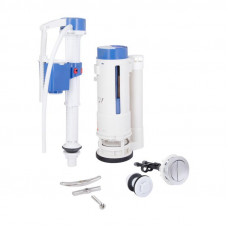 Комплект арматури Qtap WDI для бачка унітаза-моноблок Swan з подвійною круглою кнопкою змиву та клапаном нижньої подачі води, 3/6L