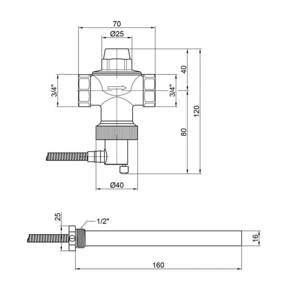Клапан теплового скидання Icma 3/4" №605 SD00005049