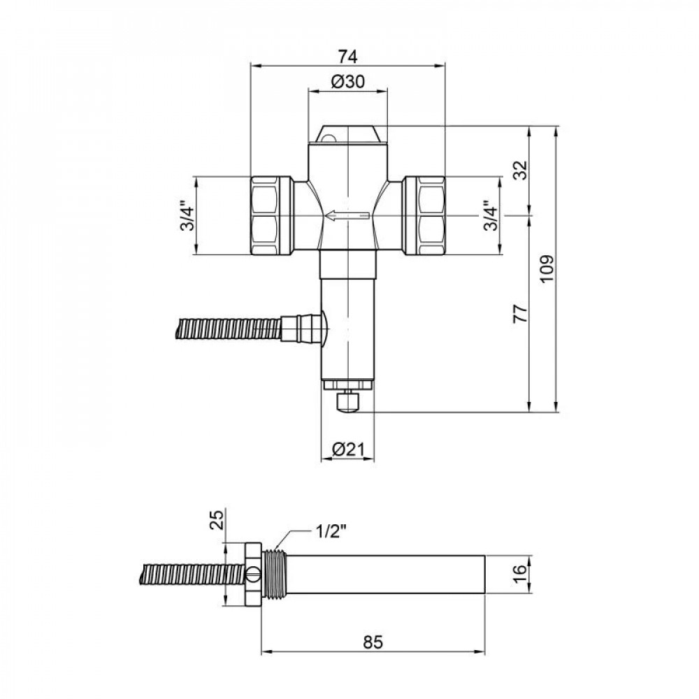 Клапан теплового скидання Icma 3/4" №608 SD00005050