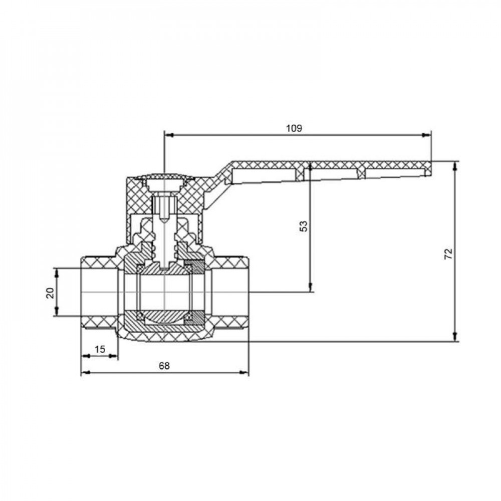Кран кульовий Blue Ocean "Білий" 20 SD00042221