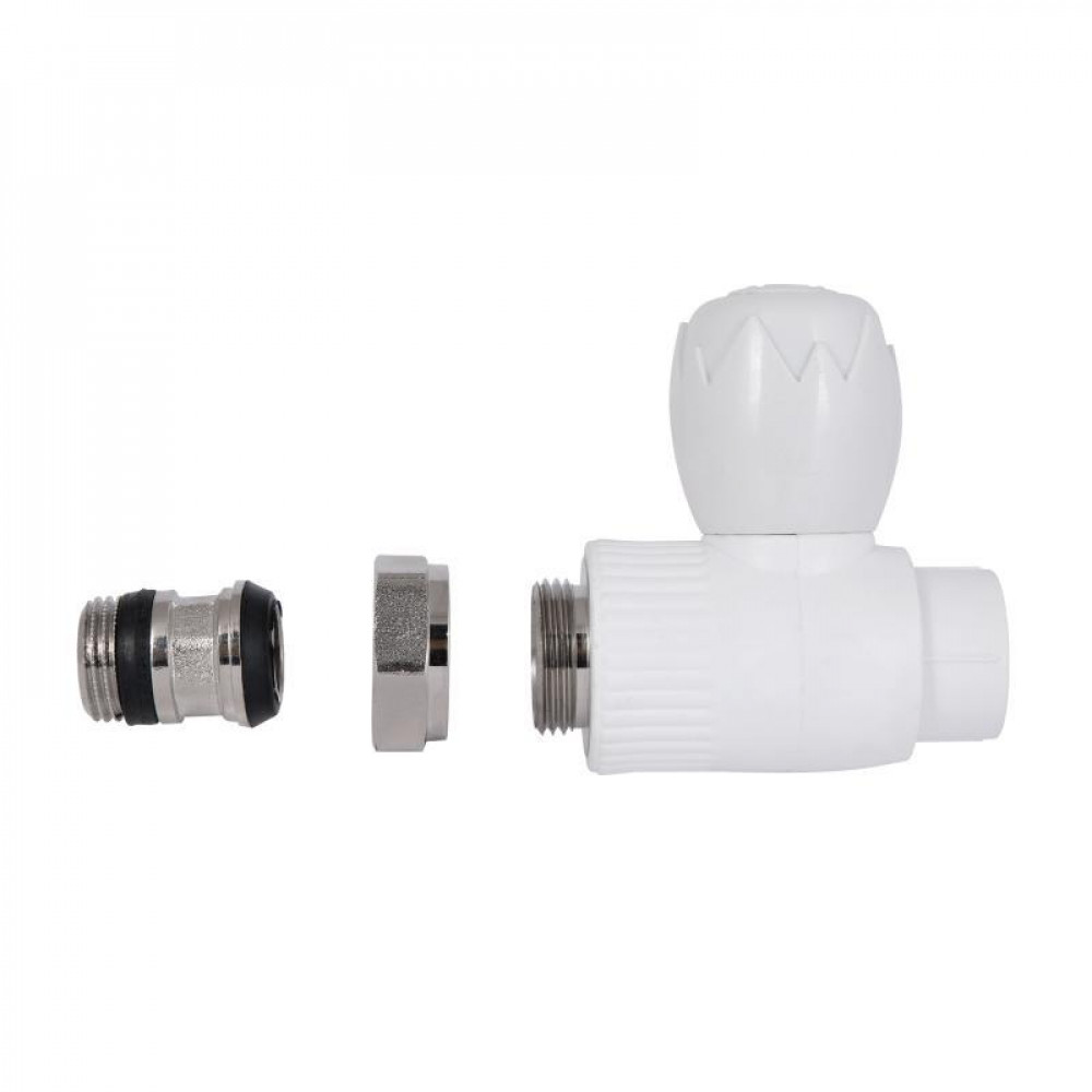 Кран з поліпроп. прямий кульовий 20х1/2"з д/радіаторів Blue Ocean "Бiлий" SD00048147