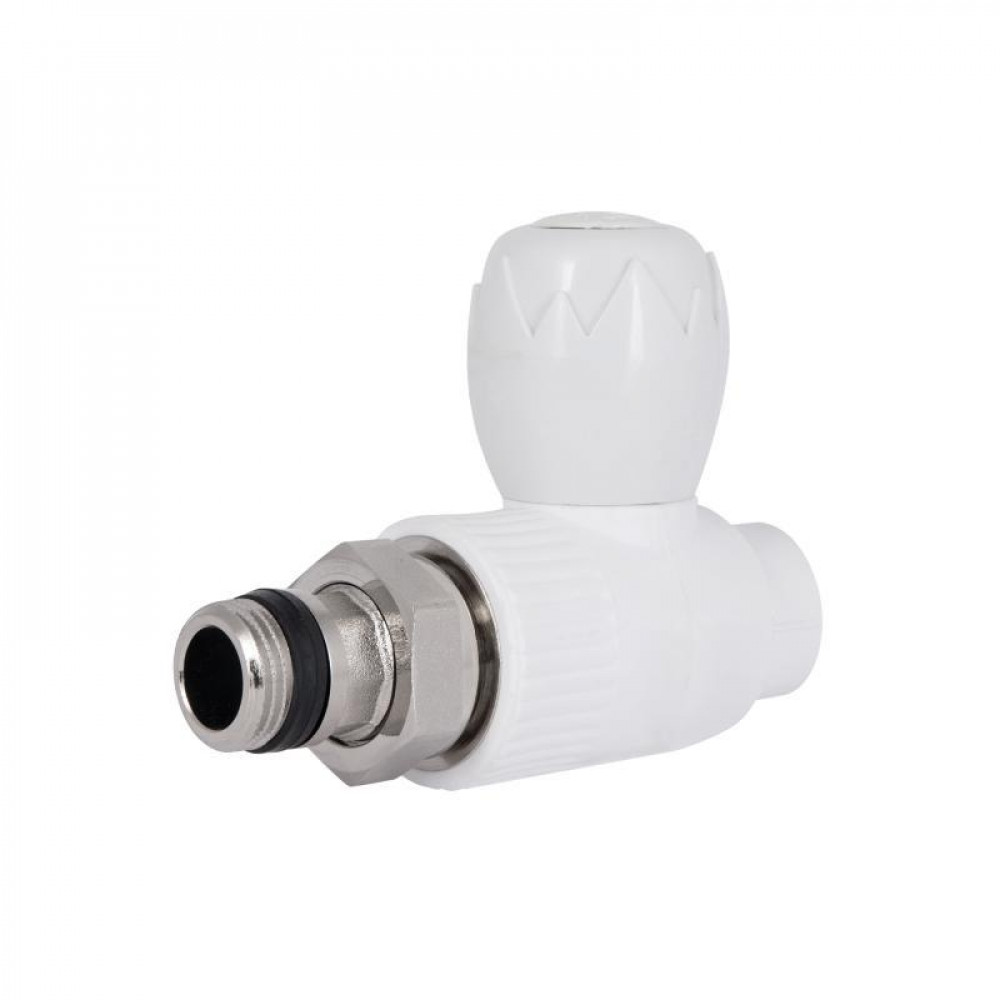 Кран з поліпроп. прямий кульовий 20х1/2"з д/радіаторів Blue Ocean "Бiлий" SD00048147