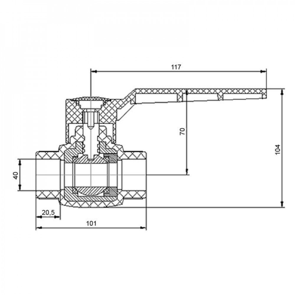 Кран кульовий Blue Ocean 40 SD00010626