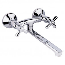 Змішувач для раковини Lidz Dominox 361 настінний з поворотним виливом двохвентильний LDDOM361CRM35542 Chrome