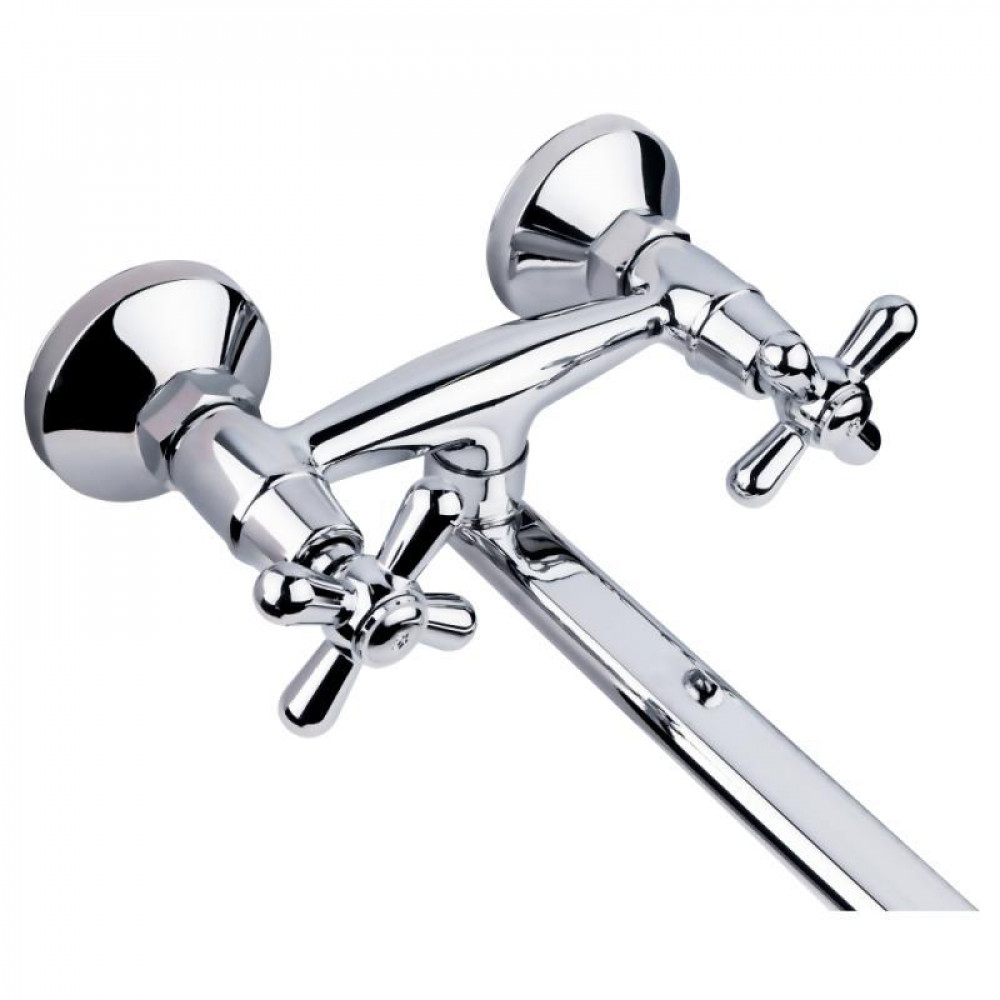 Змішувач для раковини Lidz Dominox 361 настінний з поворотним виливом двохвентильний LDDOM361CRM35542 Chrome SD00041645