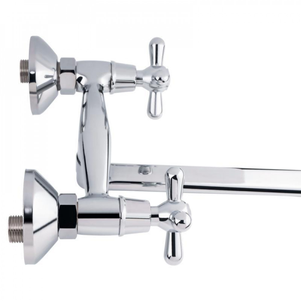 Змішувач для раковини Lidz Dominox 361 настінний з поворотним виливом двохвентильний LDDOM361CRM35542 Chrome SD00041645