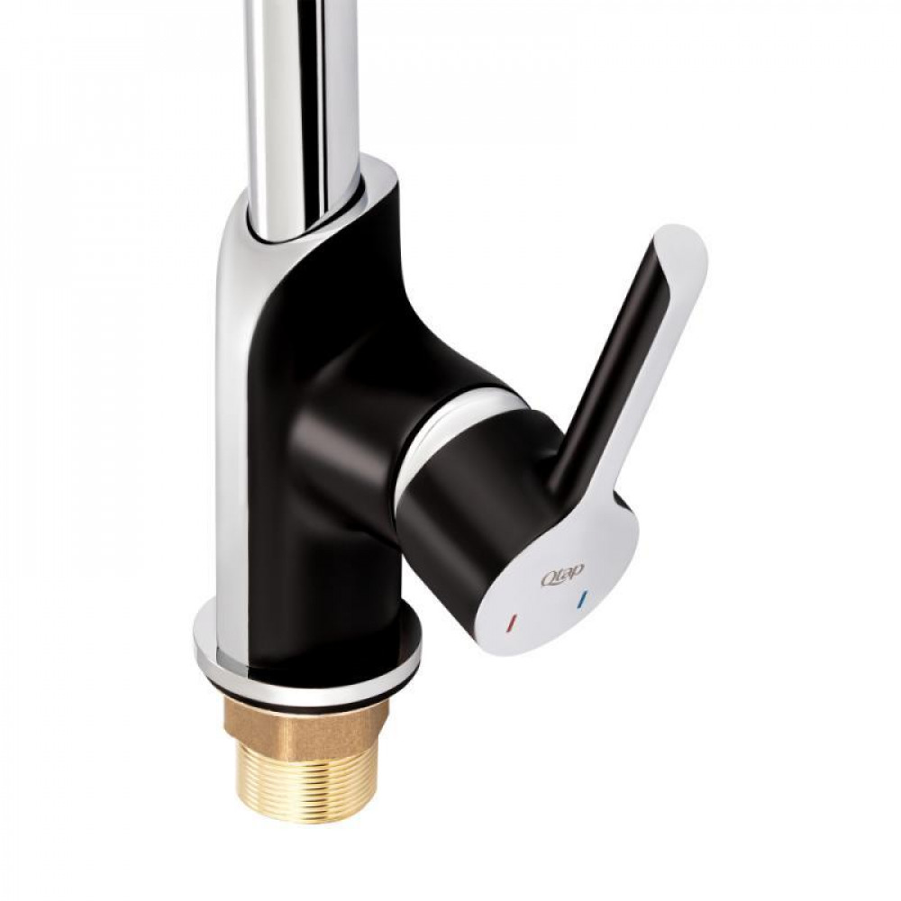 Змішувач для кухні Qtap Grand QTGRABCR007F Chrome/Black SD00039608