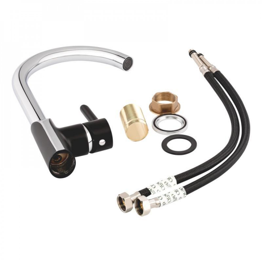 Змішувач для кухні Qtap Grand QTGRABCR007F Chrome/Black SD00039608