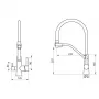Змішувач для кухні Lidz Aria 020F3 з гнучким виливом з підключенням для питної води (k35) LDARI020F3BNK37647 SD00043750