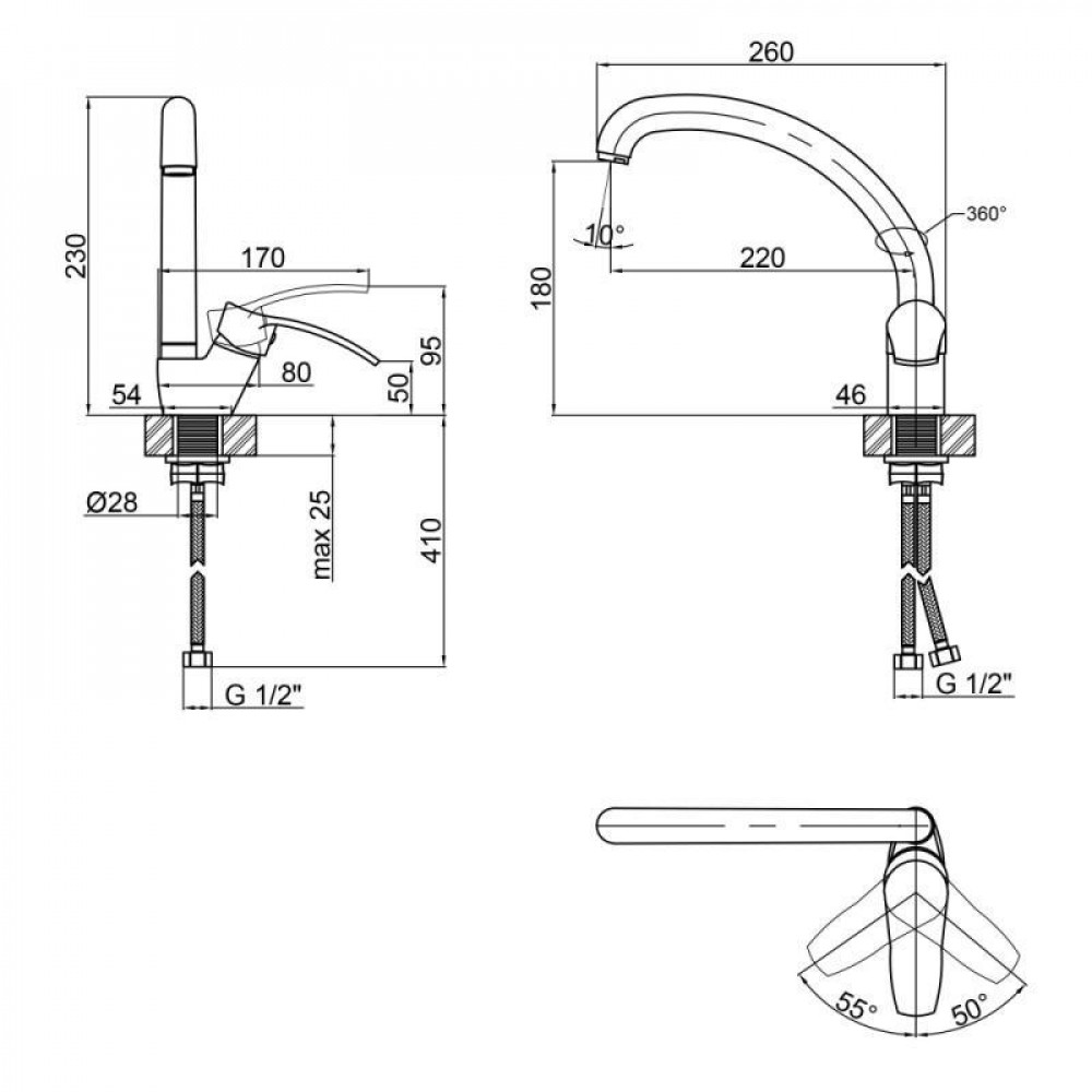 Змішувач для кухні Lidz Anny 008F (k40) LDANN008FCRM35123 Chrome SD00041227