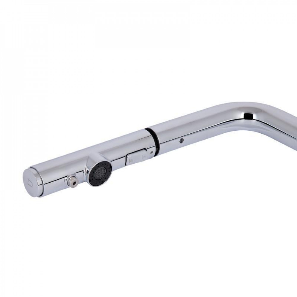 Смеситель для кухни Qtap Rozcesti с выдвижным изливом с подключением для питьевой воды QTROZ367CRM45941 Chrome SD00052065