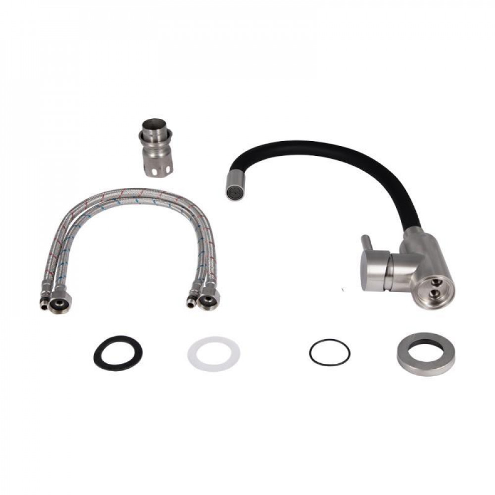 Змішувач для кухні Lidz Aria 015F3 з гнучким виливом (k35) LDARI015F3BLA43364 Black SD00049487