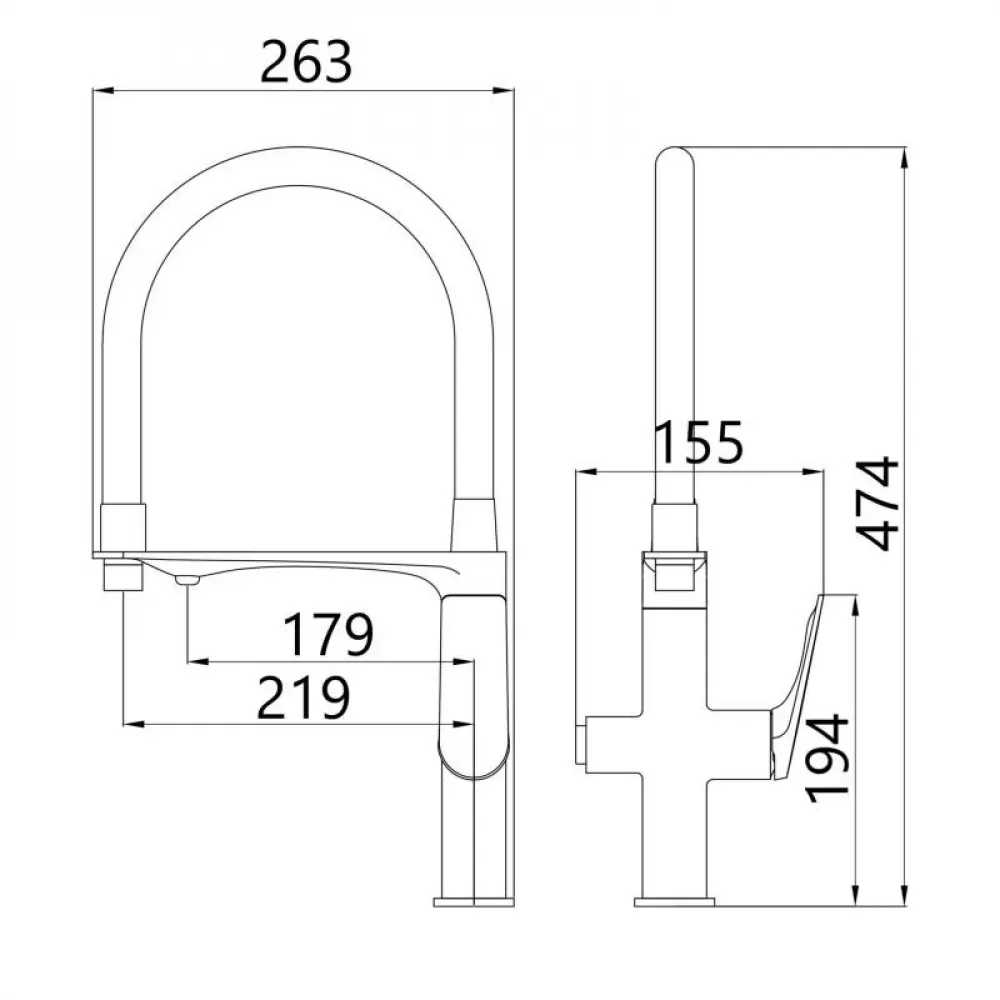 Змішувач для кухні Qtap Vlasta New з гнучким виливом з підключенням для питної води QTVLA364CRM45648 Chrome SD00051772