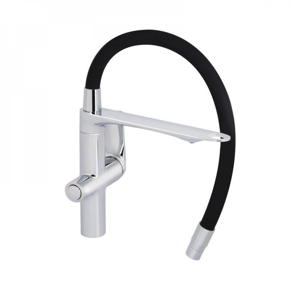 Змішувач для кухні Qtap Vlasta New з гнучким виливом з підключенням для питної води QTVLA364CRM45648 Chrome SD00051772