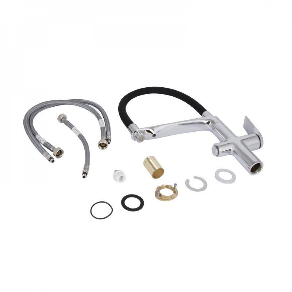 Змішувач для кухні Qtap Vlasta New з гнучким виливом з підключенням для питної води QTVLA364CRM45648 Chrome SD00051772