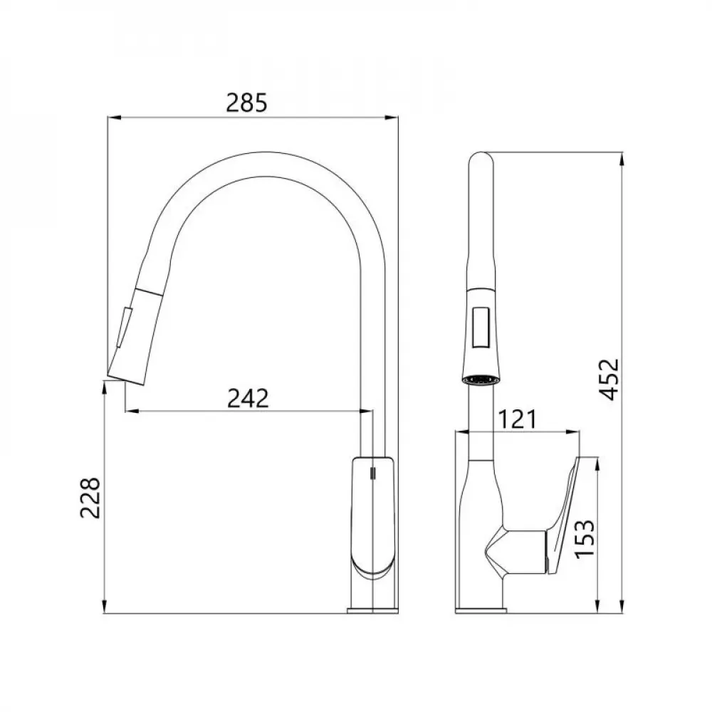 Смеситель для кухни Qtap Vlasta New с выдвижным изливом QTVLA344CRM45646 Chrome SD00051770