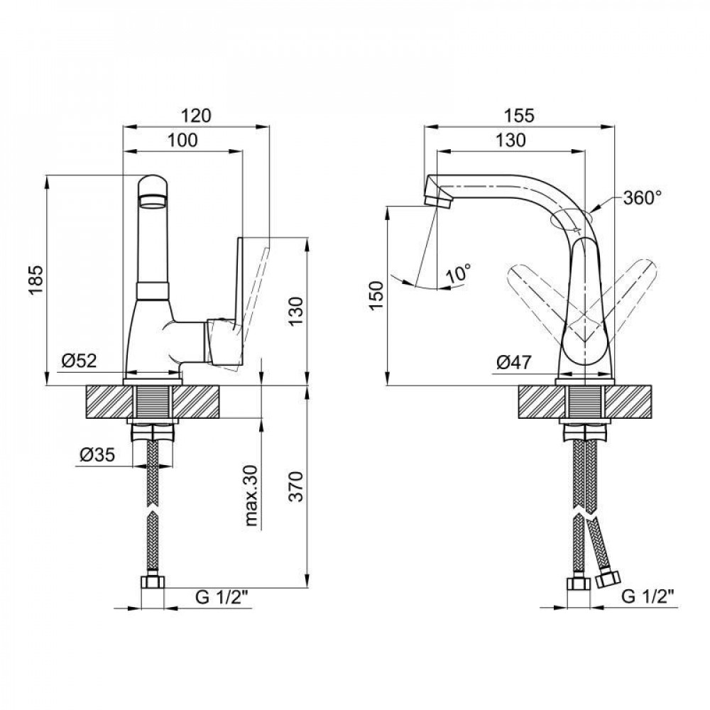 Змішувач для кухні Lidz Nicole 014F (k35) LDNIC014FCRM22009 Chrome SD00028106
