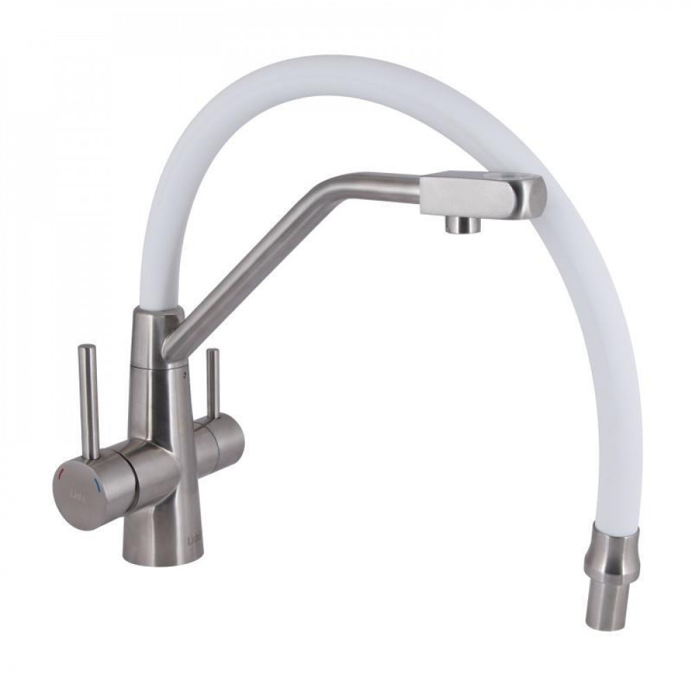 Змішувач для кухні Lidz Aria 020F3 з гнучким виливом з підключенням для питної води (k35) LDARI020F3WNK39480 SD00045584