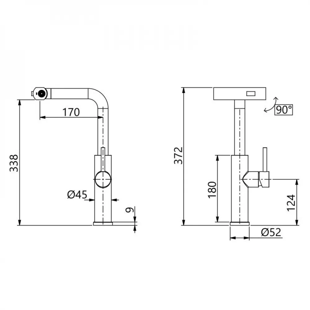 Змішувач для кухні Lidz Aria 015FLT з висувним мультифункціональним виливом-лійкою (k35) LDARI015FLTNKS37643 SD00043746