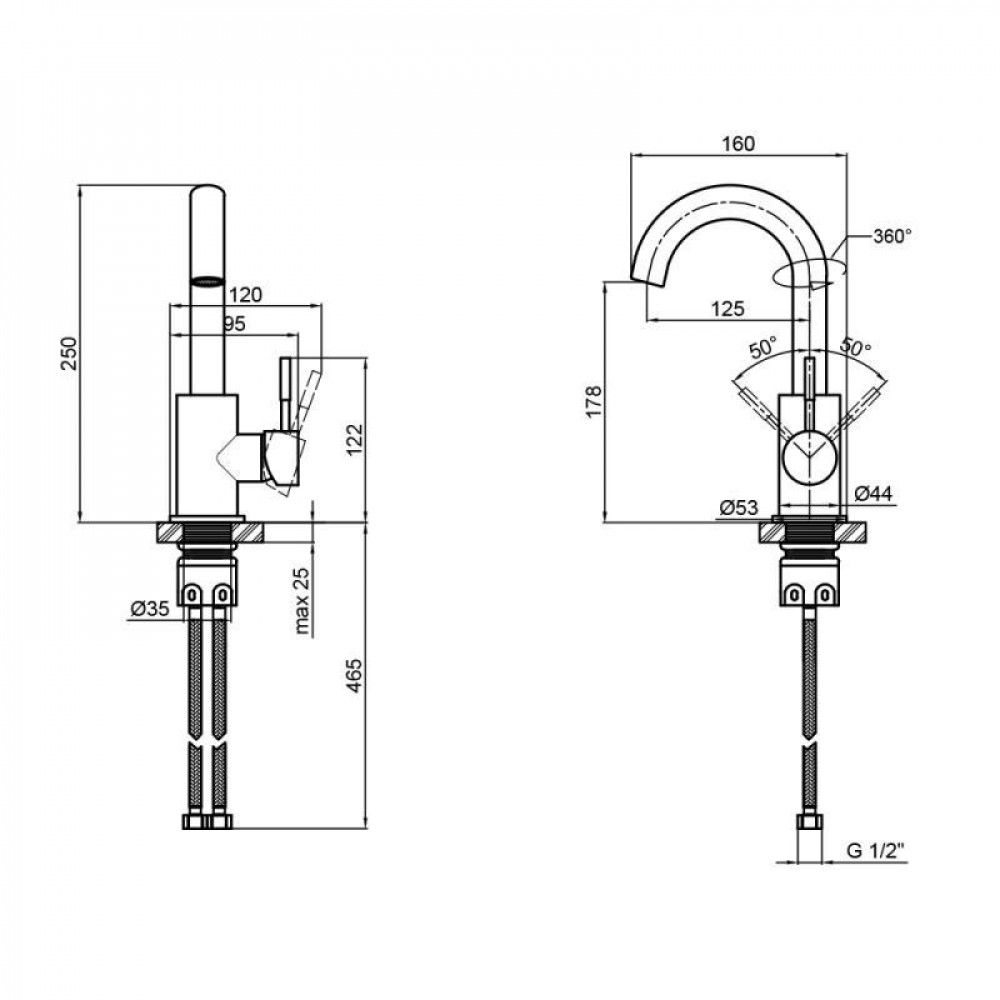 Змішувач для кухні Lidz Aria 015F2 (k35) LDARI015F2NKS34942 Nickel SD00041046