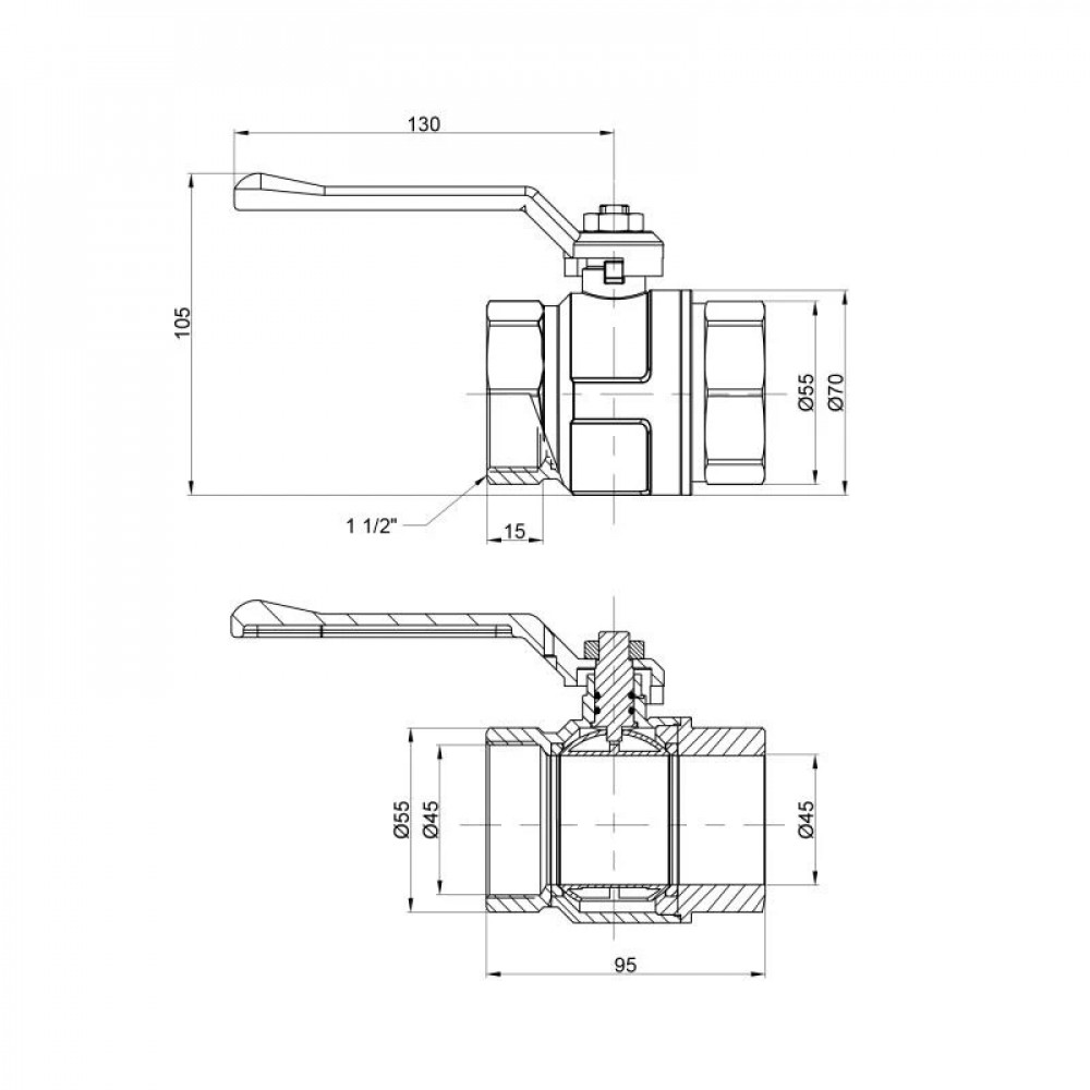 Кран кульовий Icma 1" 1/2 прямий №350 SD00038123