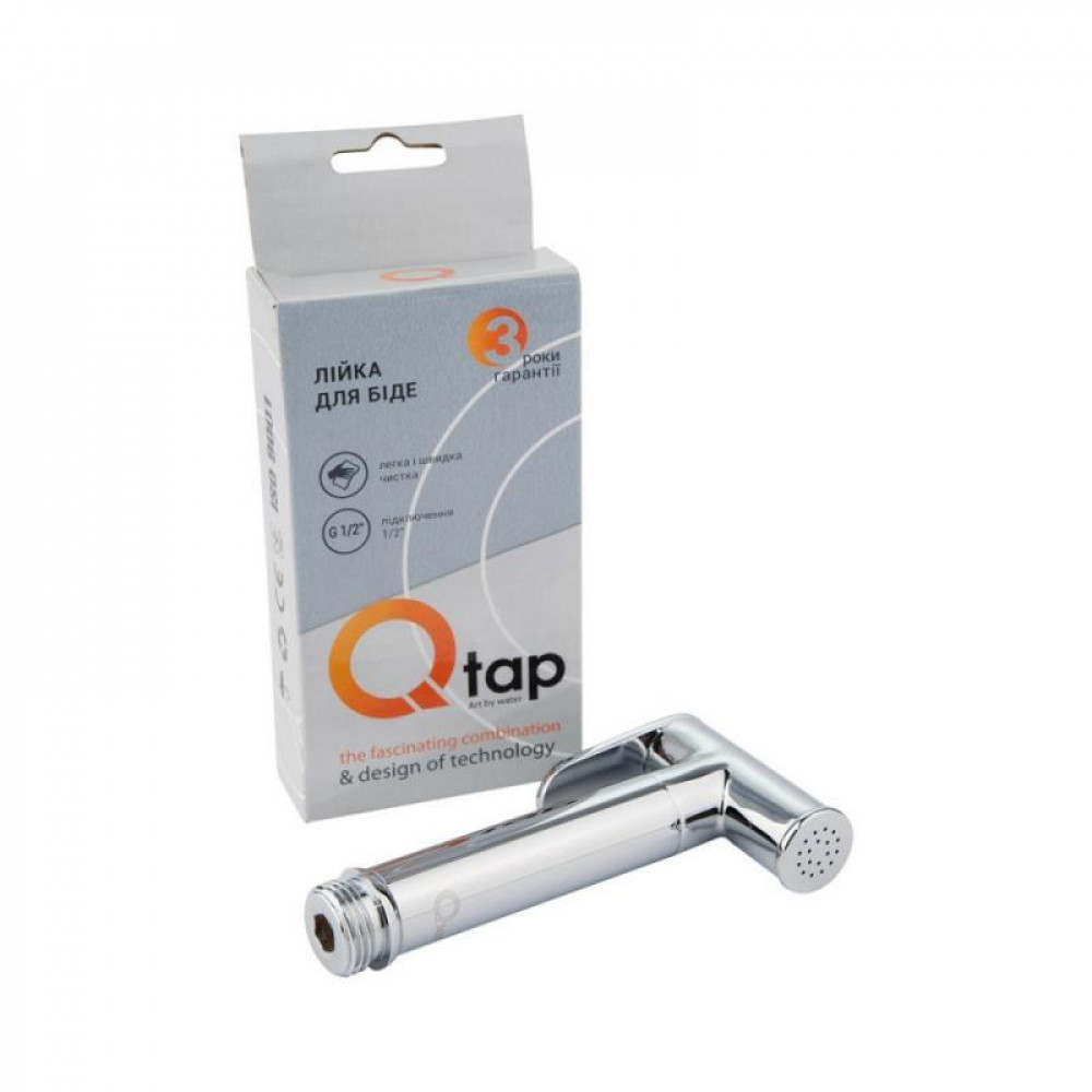 Лійка для гігієнічного душу Qtap Rucni округла QTCRMB020 Chrome (Bidet) SD00035707