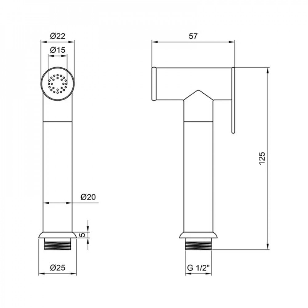 Лійка для гігієнічного душу Лейки Lidz Niagara 09 округла LDNIA09CRM26198 Chrome SD00032295