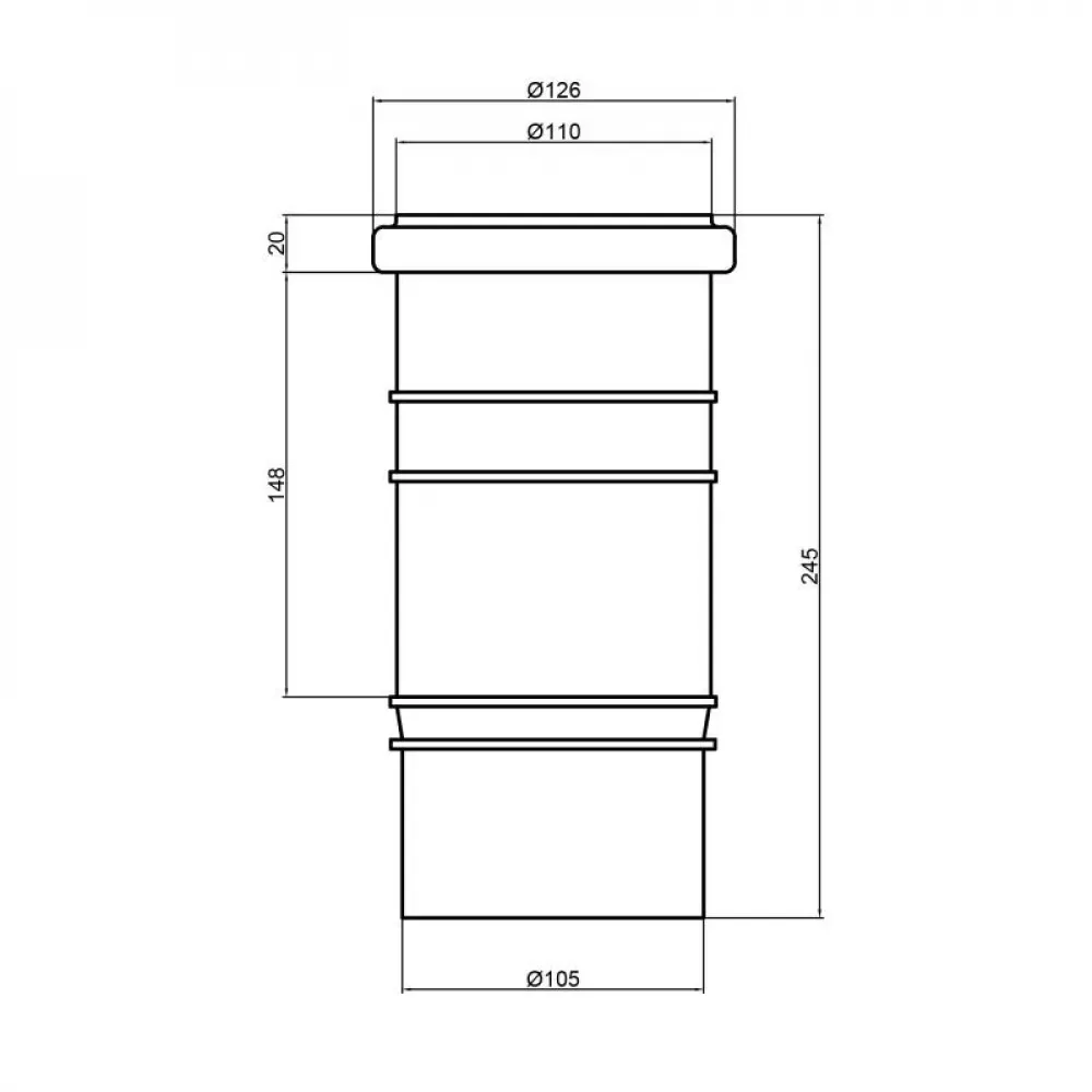 Муфта PPR каналізаційна TA Sewage 110 компенсаційна SD00034426