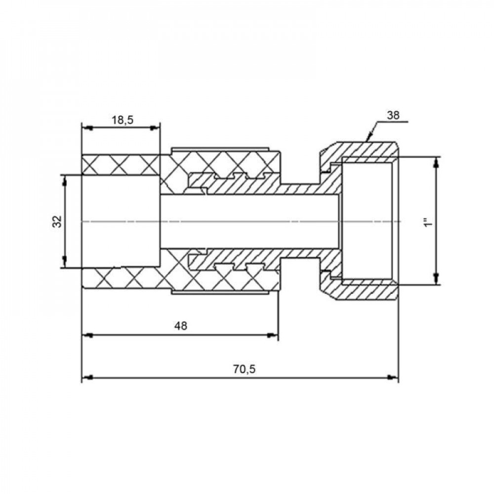 Муфта PPR с накидной гайкой Blue Ocean32х1"ВР с латунным штоком SD00006463