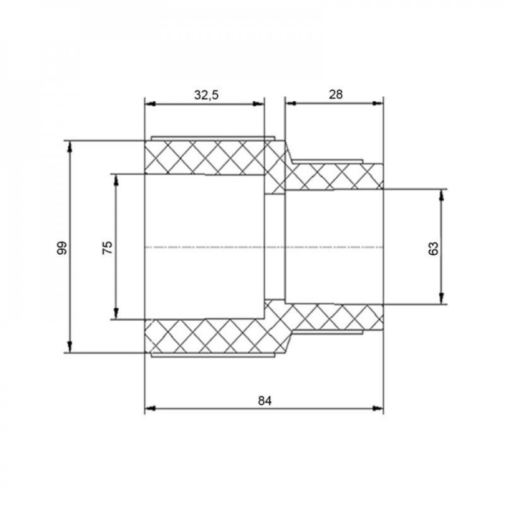 Муфта PPR Blue Ocean 75х63 редукційна SD00006366