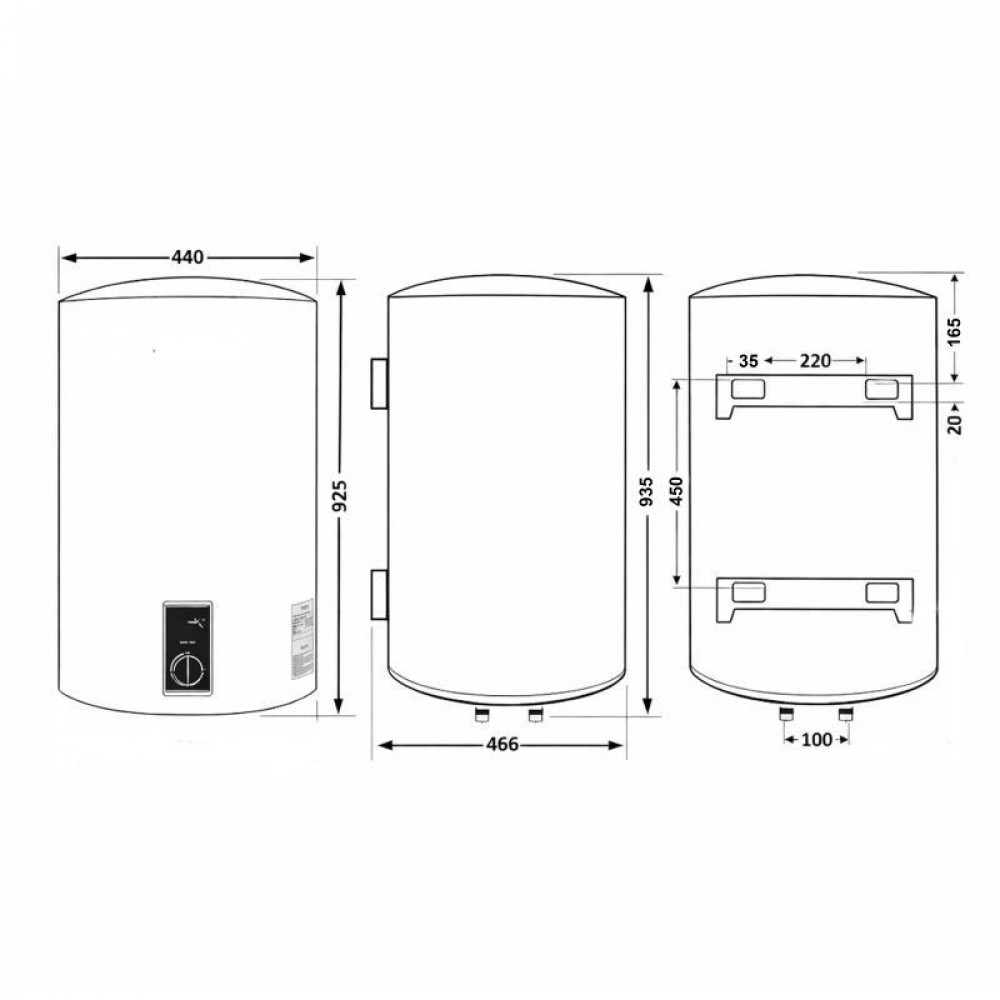 Водонагрівач електричний Thermo Alliance 100 л Grey, вертикальний, сухий ТЕН 2,0 кВт D100V20J3(D)KG SD00055138