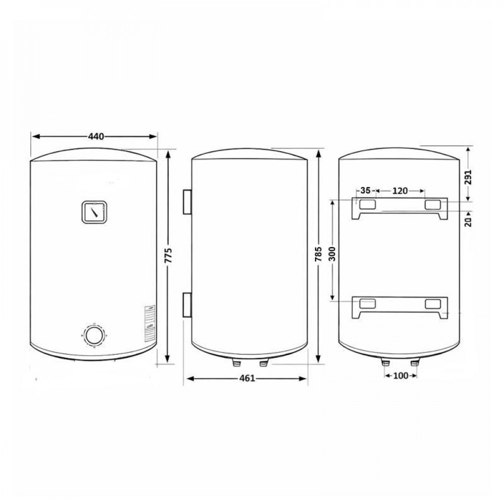 Водонагрівач електричний 80 л Grey універсальний, мокрий ТЕН 1,5 кВт D80VH15Q3G Thermo Alliance SD00055134