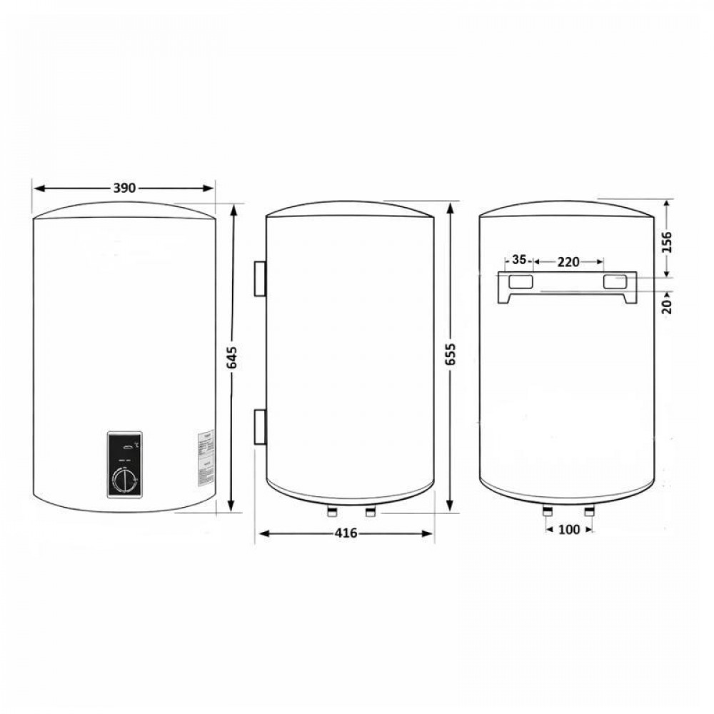 Водонагрівач електричний Thermo Alliance 50 л Black, вертикальний, сухий ТЕН 2,0 кВт D50V20J2(D)KВ SD00054754