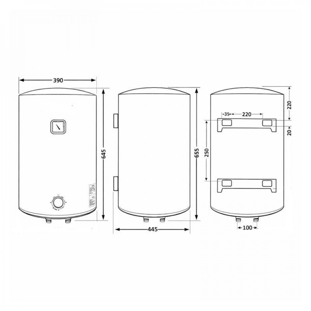 Водонагрівач електричний 50 л Grey універсальний, мокрий ТЕН 1,5 кВт D50VH15Q2G Thermo Alliance SD00055133