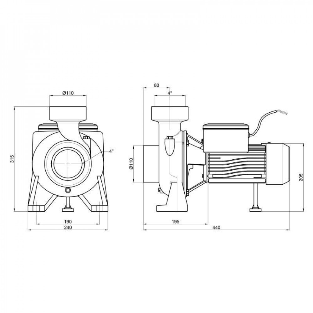 Насос поверхневий відцентровий Thermo Alliance CPm300/4 2,2 кВт SD00046832