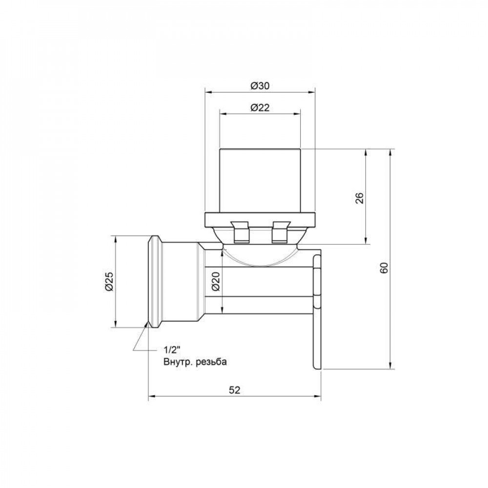Кутик прес Icma 16х1/2" ВР настінний №410 SD00009780