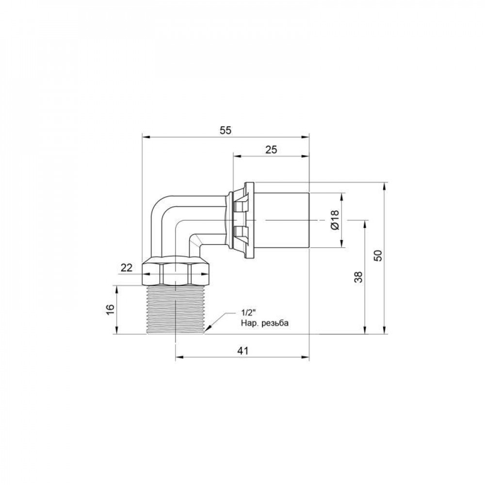 Кутик прес Icma 16х1/2" ЗР №404 SD00009828