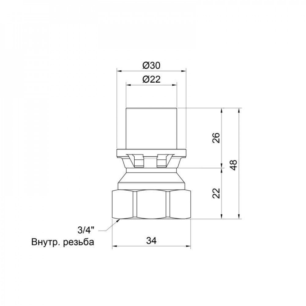 Перехідник прес Icma 20х3/4" ВР №401 SD00007080